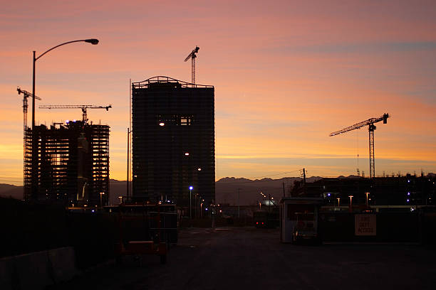 Construction Sunset stock photo