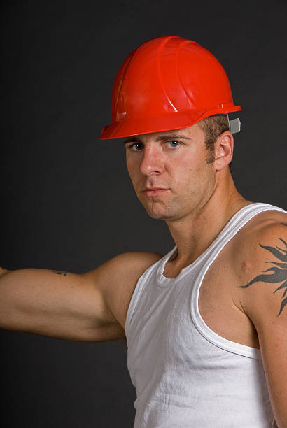 Construction Worker A rugged construction worker is ready to take on any task. mutton chops stock pictures, royalty-free photos & images