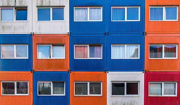 Container homes stock photo