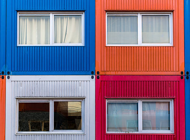 Container homes stock photo