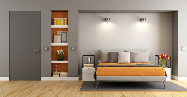 Muebles De Dormitorio De Color Gris - Banco de fotos e imágenes de