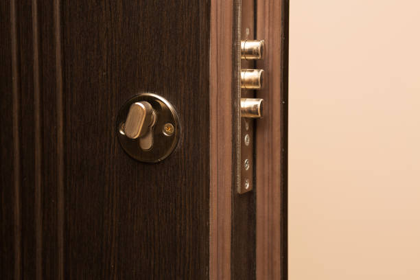 contemporary-metal-door-with-a-lock-closeup