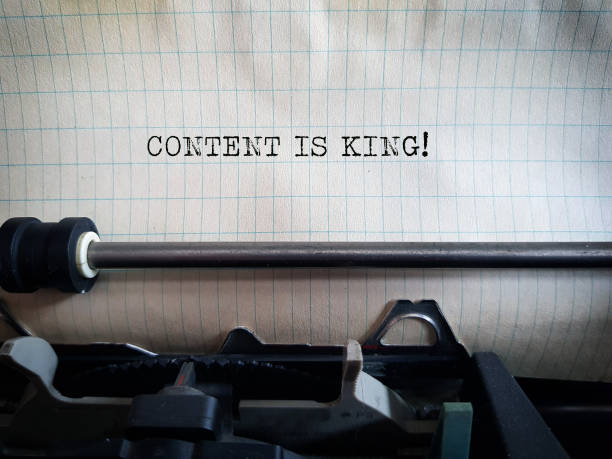 Content is king text written with typewriter machine stock photo