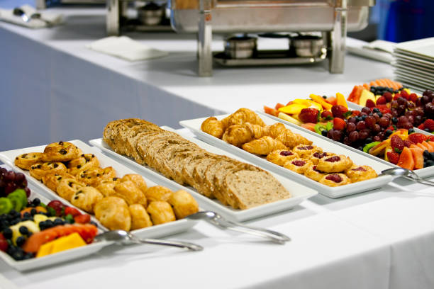 Continental breakfast Buffet meal at a hotel convention buffet photos stock pictures, royalty-free photos & images