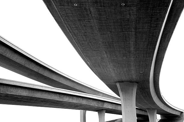 Converging Highways Three freeway overpasses converging into one.Others in this series: overpass road stock pictures, royalty-free photos & images