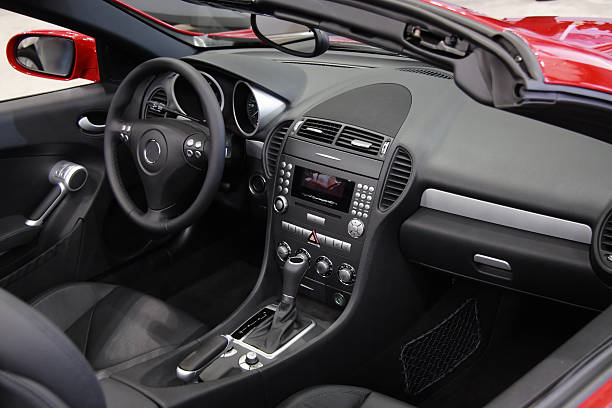 convertible Interior of a modern car. luxury car stock pictures, royalty-free photos & images