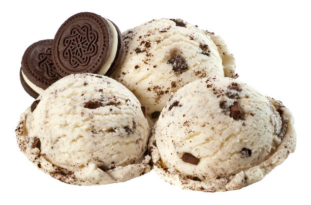 Cookies and Cream Ice Cream(+clipping path) stock photo