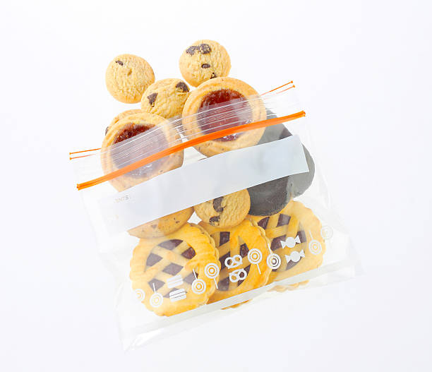 Cookies in zipper bag isolated stock photo