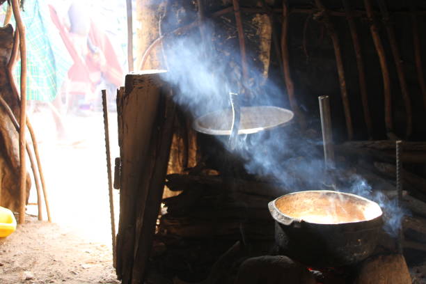 Cooking Pot in Dassanech Village stock photo
