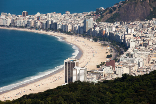 Aereal View Of Copacabana Beach In Rio De Janeiro High-Res 