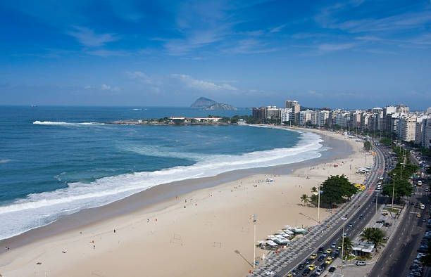 copacabana beach - top view stock photo