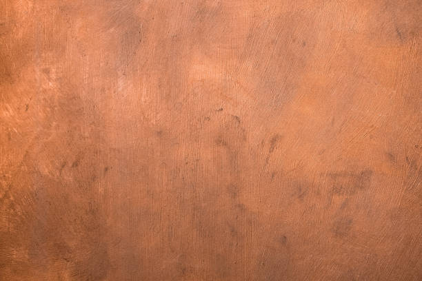superficie pintada cobre. - copper texture fotografías e imágenes de stock