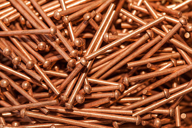 Copper Pins stock photo