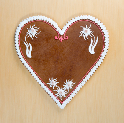 Copy space Gingerbread Cookie Heart. Room for copy in the center. Nikon D800e. Square crop. Converted from RAW.