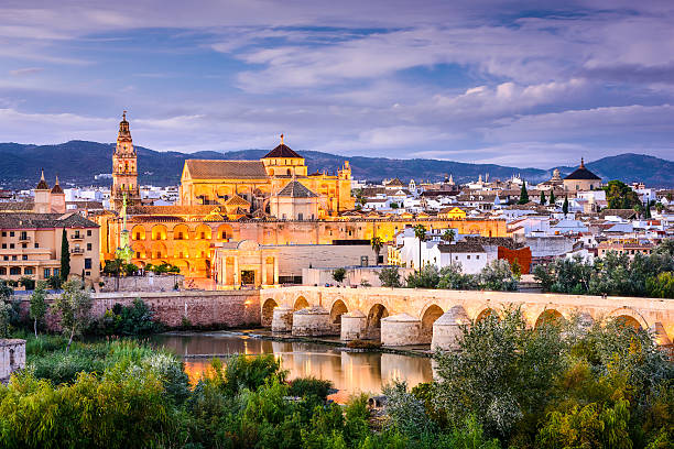 Cordoba, Spain Old Town Cordoba, Spain old town skyline at the Mosque-Cathedral. cordoba spain stock pictures, royalty-free photos & images
