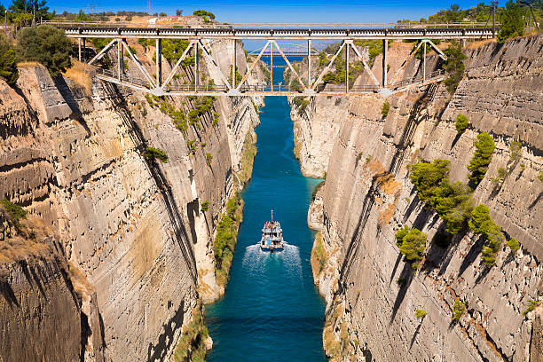 Corinth canal Corinth canal peloponnese stock pictures, royalty-free photos & images