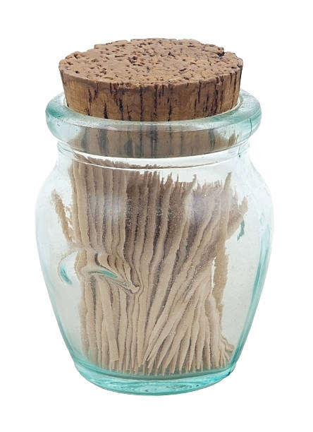 Corked Jar of Toothpicks stock photo