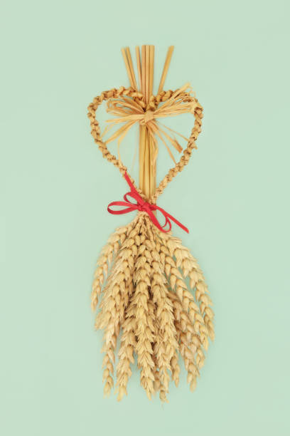Corn Dolly Symbol of Pagan Fertility Harvest stock photo