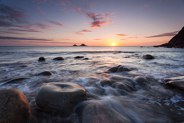 Cornish Sunset stock photo