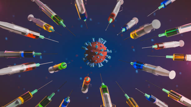 korona aşıları konseptle yarışıyor - covid variant stok fotoğraflar ve resimler