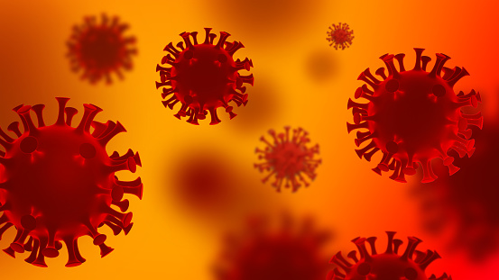 3d Coronavirus Background 3d Render Covid19 Background 3d Model Coronavirus Background With Red Maroon Color Stock Photo - Download Image Now - iStock