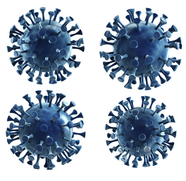 coronavirus-zelle oder covid-19-zelle isoliert - phonlamaiphoto stock-fotos und bilder