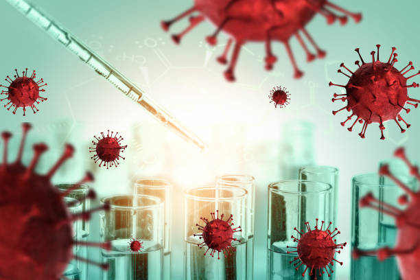 coronavirus covid-19 concepto de investigación y desarrollo de vacunas de prueba médica. - covid vaccine fotografías e imágenes de stock