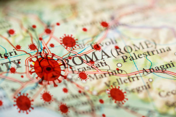 冠狀病毒感染地圖, 羅馬 - lazio 個照片及圖片檔