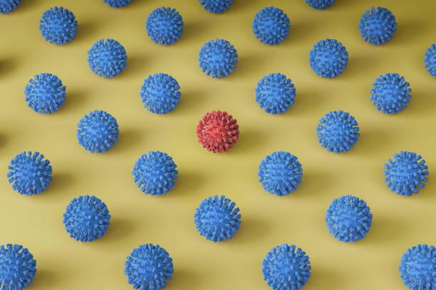 coronavirus desen 3d render. virüsün yeni türünü gösteren illüstrasyon. coronavirus yeni varyantı - covid variant stok fotoğraflar ve resimler