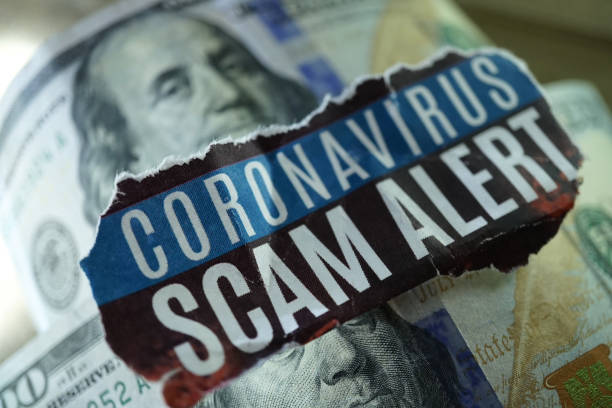 CoronaVirus Scam shot of the word coronavirus white collar crime stock pictures, royalty-free photos & images