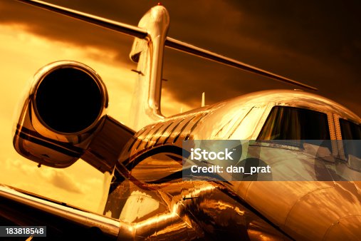 istock Corporate Jet Gold Toned 183818548