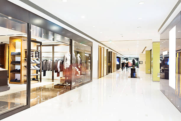 corridor in modern shop stock photo