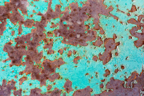 Corrosive surface of an old metal surface stock photo