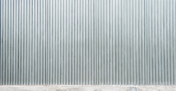 Corrugated metal wall background.