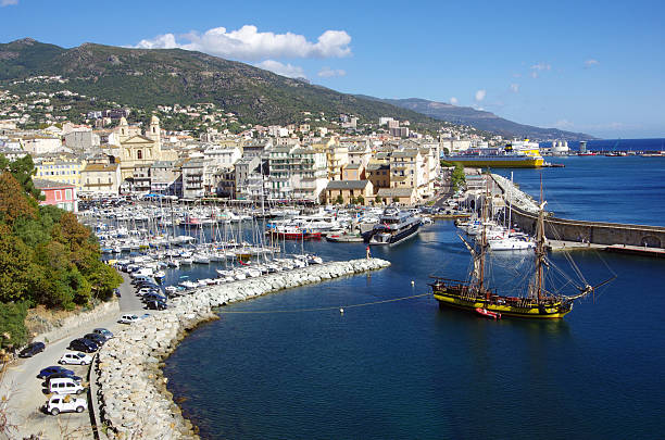 Corsica Bastia In the old port of Bastia on the island of Corsica in France. Photo September 2013 bastia stock pictures, royalty-free photos & images