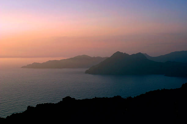 Corsica beach dawn stock photo