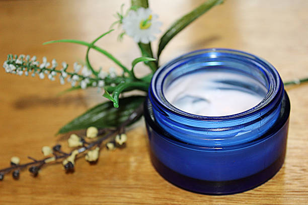 Cosmetic face cream container stock photo