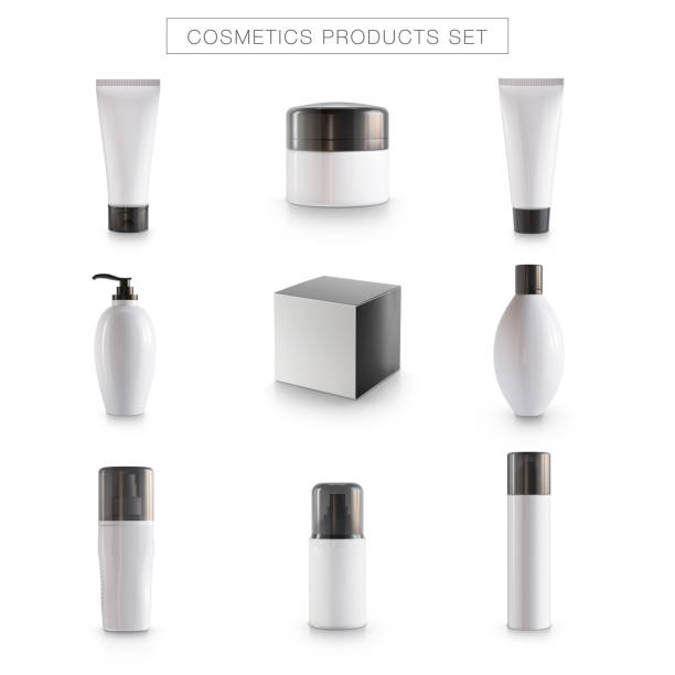Cosmetics products package icons Cosmetics Products Template, Package, Make-Up, Moisturizer. cosmetic packaging stock pictures, royalty-free photos & images