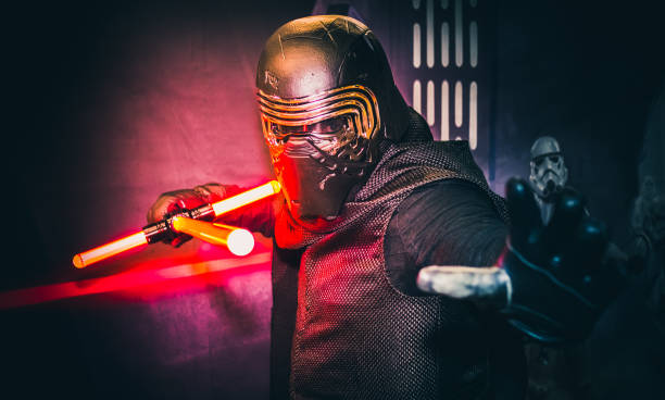 Cosplay as Kylo Ren from Star Wars stock photo