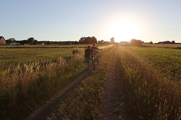 country road walking - sweden summer bildbanksfoton och bilder