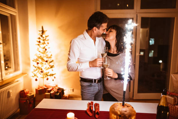 couple celebrate the new year together