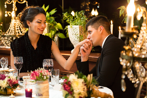 Couple Having Romantic Dinner Stock Photo - Download Image Now - iStock