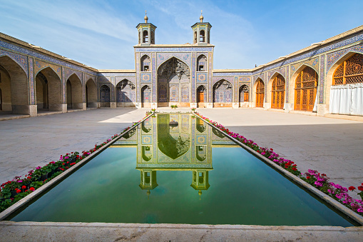 Courtyard inside the world famous  Nasir ol Molk Mosque (also 