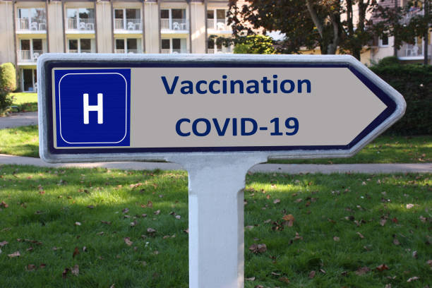 Covid-19 Coronavirus  Vaccination center management Hospital stock photo