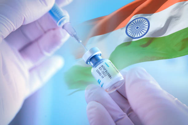 Covid-19 vaccination in India stock photo