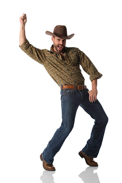 dança de cowboy - dancer white man on white imagens e fotografias de stock