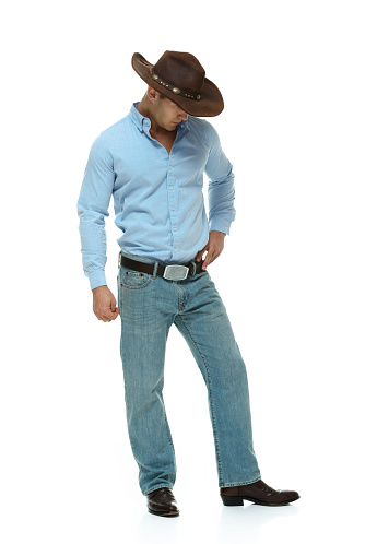 Cowboy Looking Down Stock Photo - Download Image Now - iStock