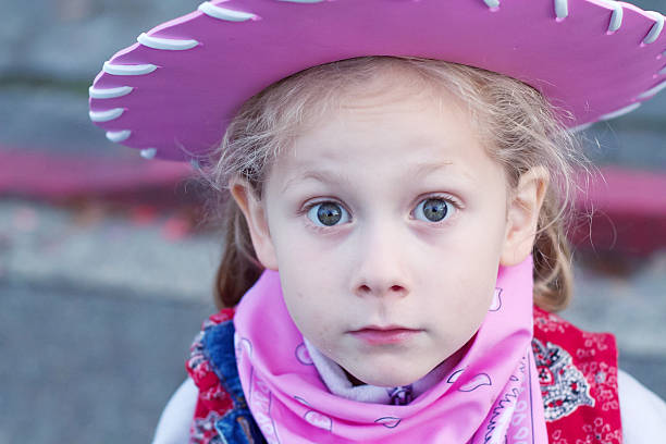 Cowgirl in pink stock photo