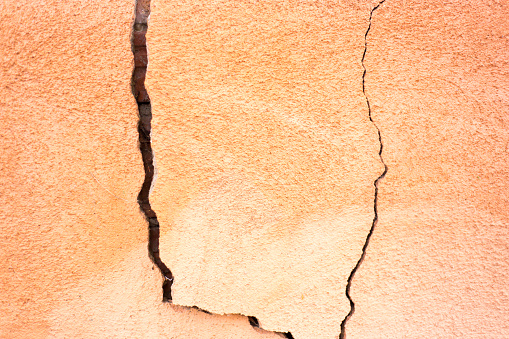 Cracked Adobe Wall Close-Up. Copy space available. Shot in Santa Fe, NM.