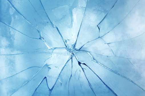 Close-up of cracked ice.